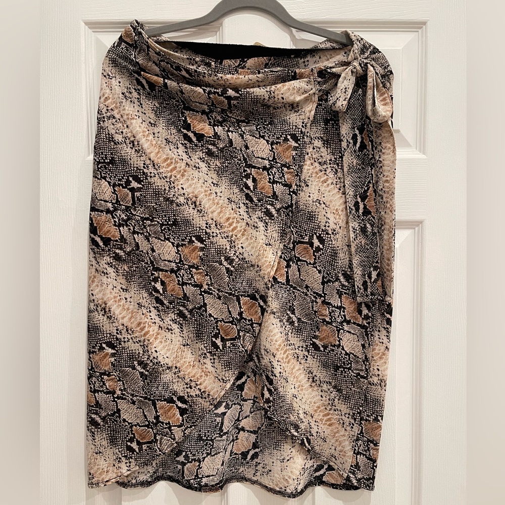 Snake Print Wrap Skirt